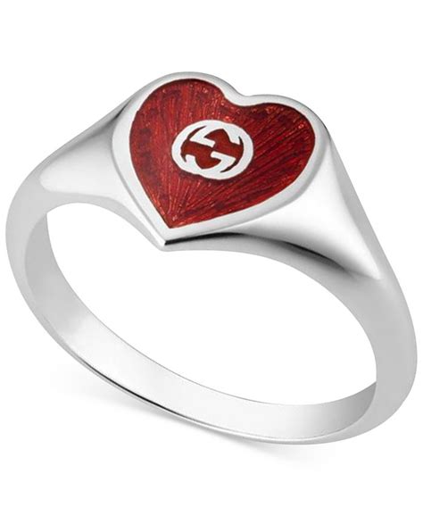 gucci red heart ring|gucci trademark heart ring.